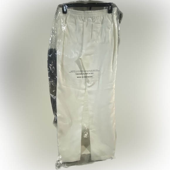 BCBGMAXAZRIA CLASSIC OFF WHITE LINEN PANTS SIZE MEDIUM ((TALL) - Picture 8 of 9